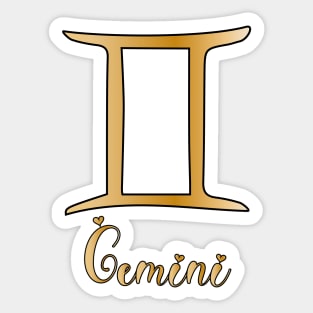 Gemini Zodiac Sign golden Sticker